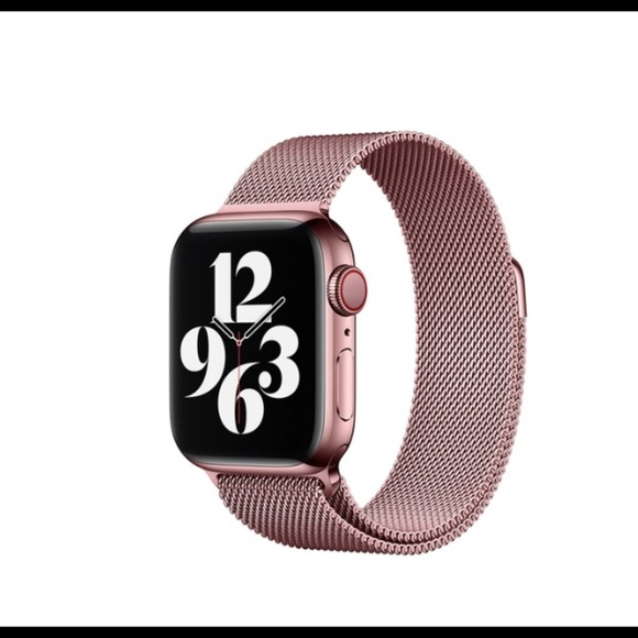 NEW[BAND] Pink Milanese Stainless For Apple Watch - Picture 1 of 8